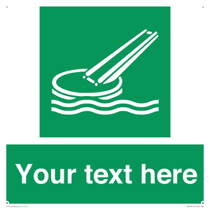 Custom sign safe condition Marine evacuation slide